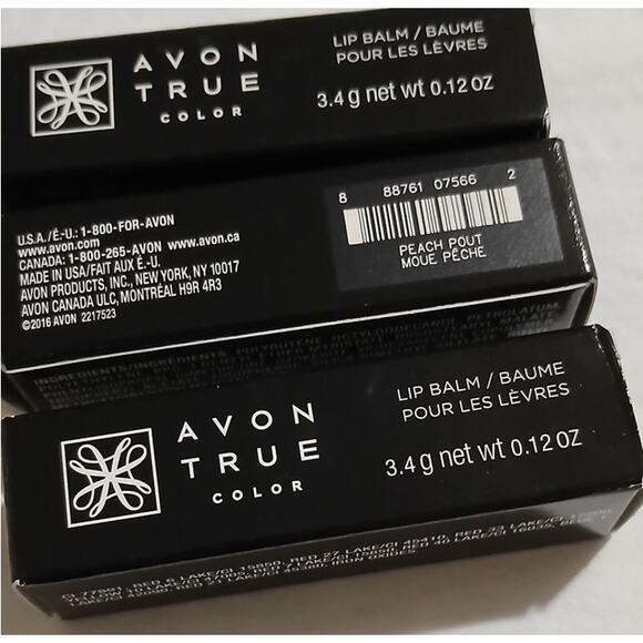 Set of 3 - AVON TRUE COLOR - PEACH POUT - NIB LIP BALM Made in the USA - Picture 2 of 9